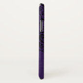 Coques Case-Mate iPhone Arrière - plan métallique violet Mandala noir (Dos/Droite)
