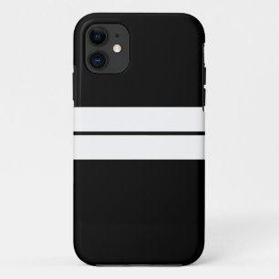 Case-Mate iPhone Case Arrière - plan moderne Gras Twin White Stripes noi
