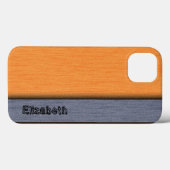 Coques Case-Mate iPhone Arrière - plan moderne orange et gris (Verso (horizontal))