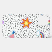 Coques Case-Mate iPhone Arrière - plan motif transparent avec patch cartoo (Verso (horizontal))