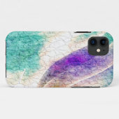 Coques Case-Mate iPhone Arrière - plan mural de crack gris violet et bleu (Dos (Horizontal))