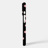 Coques Case-Mate iPhone Arrière - plan noir avec fleurs (Verso / Gauche)