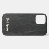 Coques Case-Mate iPhone Arrière - plan noir brillant d'ardoise texture de (Verso (horizontal))