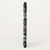 Coques Case-Mate iPhone Arrière - plan noir floral argent (Dos/Droite)