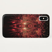 Coques Case-Mate iPhone Arrière - plan noir Red Fireworks (Dos (Horizontal))