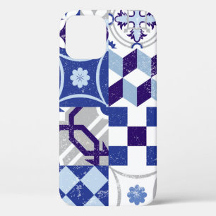 Case-Mate iPhone Case arrière - plan patchwork vintage avec bleu traditi