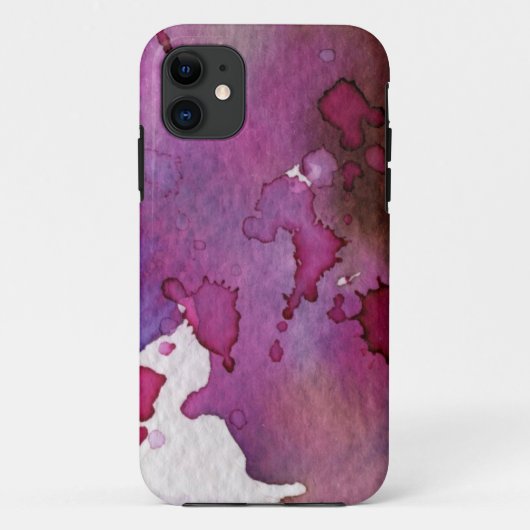 Coques Case-Mate iPhone Arrière - plan pourpre d'aquarelle (Dos)