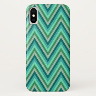 Coque iPhone X Arrière - plan rayé de zigzag
