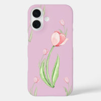 Arrière - plan rose avec Tulips Téléphone