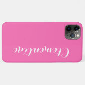 Coques Case-Mate iPhone Arrière - plan rose chaud solide, nom Monogramme (Dos (Horizontal))