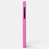 Coques Case-Mate iPhone Arrière - plan rose chaud solide, nom Monogramme (Dos/Gauche)