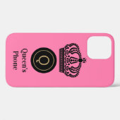 Coques Case-Mate iPhone Arrière - plan rose de la reine Customisé Monogram (Verso (horizontal))