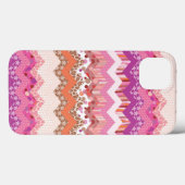 Coques Case-Mate iPhone Arrière - plan rose de zigzag (Verso (horizontal))