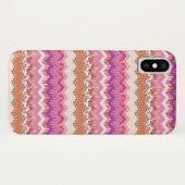 Coques Case-Mate iPhone Arrière - plan rose de zigzag (Dos (Horizontal))