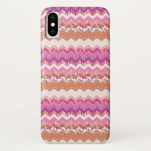 Case-Mate iPhone Case Arrière - plan rose de zigzag