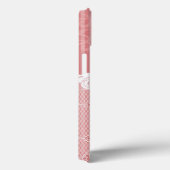 Coques Case-Mate iPhone Arrière - plan rose et blanc avec la dentelle (Verso / Droite)
