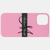 Coques Case-Mate iPhone Arrière - plan rose Monogram Amaranth (Verso / Droite)