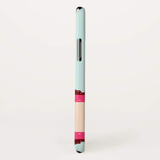 Coques Case-Mate iPhone Arrière - plan rose personnalisé de bleu de menthe (Dos/Droite)