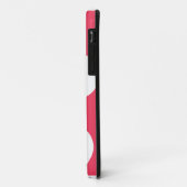 Coques Case-Mate iPhone Arrière - plan rouge avec cercles blancs. Point Po (Dos/Gauche)