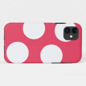 Coques Case-Mate iPhone Arrière - plan rouge avec cercles blancs. Point Po (Dos (Horizontal))