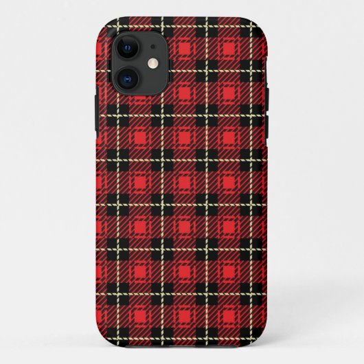 Coques Case-Mate iPhone Arrière - plan rouge de plaid (Dos)