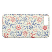 Coques Case-Mate iPhone arrière - plan rouge et marine avec ancre (Dos (Horizontal))