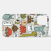 Coques Case-Mate iPhone arrière - plan sans soudure avec de mignons monstr (Verso (horizontal))