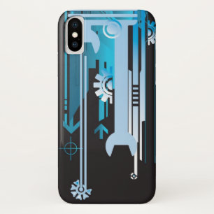 Coque iPhone X Arrière - plan tramé technique 3