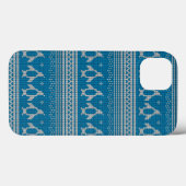 Coques Case-Mate iPhone Arrière - plan tricoté par bleu (Verso (horizontal))