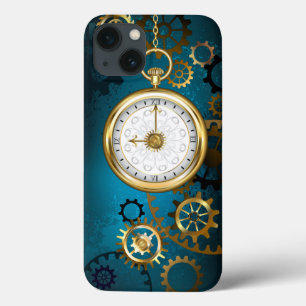 Case-Mate iPhone Case Arrière - plan turquoise à vapeur avec engrenages