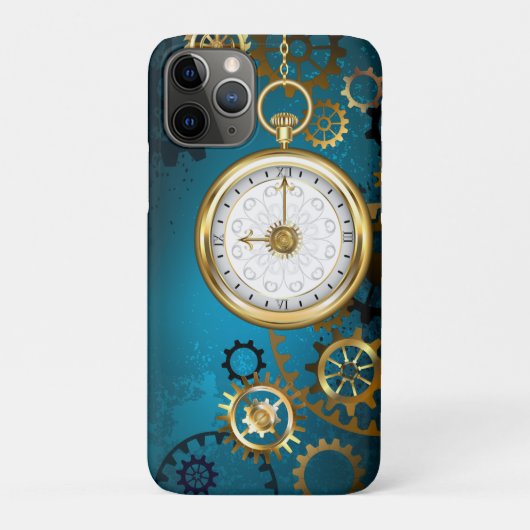 Coques Case-Mate iPhone Arrière - plan turquoise à vapeur avec engrenages (Dos)