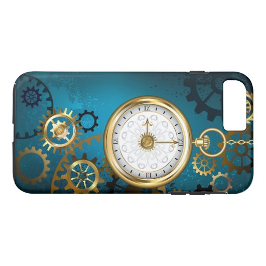 Coques Case-Mate iPhone Arrière - plan turquoise à vapeur avec engrenages (Dos (Horizontal))