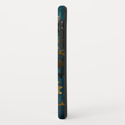 Coques Case-Mate iPhone Arrière - plan turquoise à vapeur avec engrenages (Dos/Gauche)