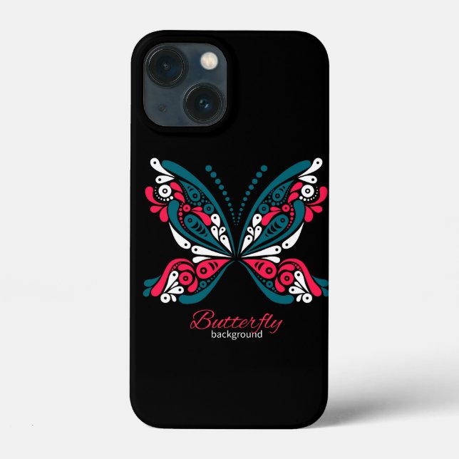 Coques Case-Mate iPhone Arrière - plan vectoriel avec beau papillon. tatou (Verso)