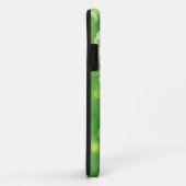 Coques Case-Mate iPhone Arrière - plan vert clair avec étoiles et bokeh (Dos/Droite)