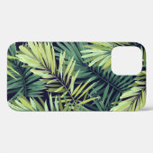 Coques Case-Mate iPhone Arrière - plan vert clair avec plantes tropicaux. (Verso (horizontal))