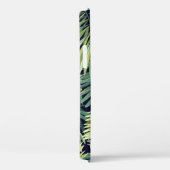 Coques Case-Mate iPhone Arrière - plan vert clair avec plantes tropicaux. (Verso / Droite)