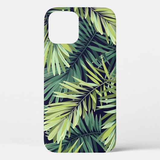 Coques Case-Mate iPhone Arrière - plan vert clair avec plantes tropicaux. (Verso)