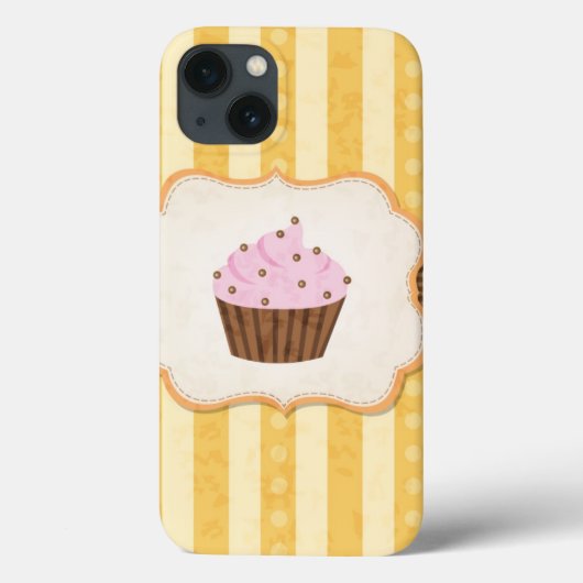 Coques Case-Mate iPhone Arrière - plan vintage Cupcake (Verso)