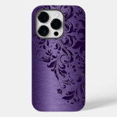 Coques Case-Mate iPhone Arrière - plan Violet Avec Dentelle Florale Violet (Verso)