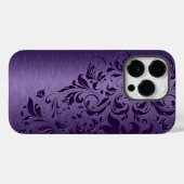 Coques Case-Mate iPhone Arrière - plan Violet Avec Dentelle Florale Violet (Verso (horizontal))