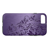 Coques Case-Mate iPhone Arrière - plan Violet Avec Dentelle Florale Violet (Dos (Horizontal))