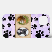 Coques Case-Mate iPhone Arrière - plan violet avec pattes, photo personnal (Verso (horizontal))