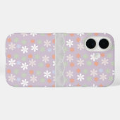 Coques Case-Mate iPhone Arrière - plan violet clair avec motif en dentelle (Verso (horizontal))