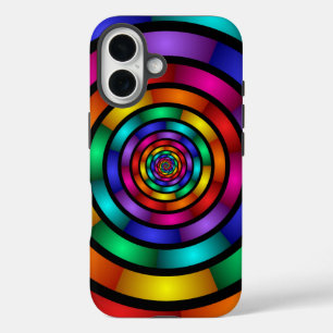 Coques iPhone 16 Arrondi et psychédélique coloré Art moderne fracta