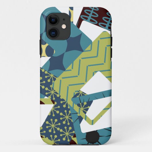 Coques Case-Mate iPhone Arrondi Rectangles modernes du milieu du siècle (Dos)