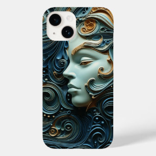 Coque Pour iPhone 14 Art 3D de la femme Lune