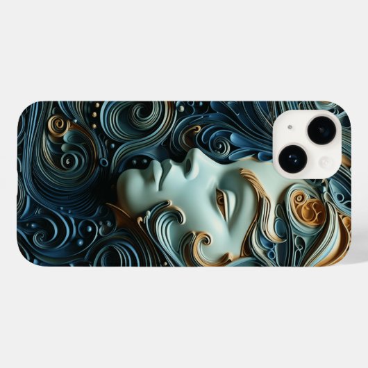 Coques Case-Mate iPhone Art 3D de la femme Lune (Verso (horizontal))
