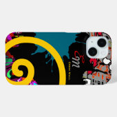 Coques Case-Mate iPhone Art abstraction de nom (Verso (horizontal))
