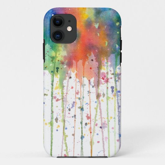 Coques Case-Mate iPhone Art abstrait à l'aquarelle dégoulinant (Dos)